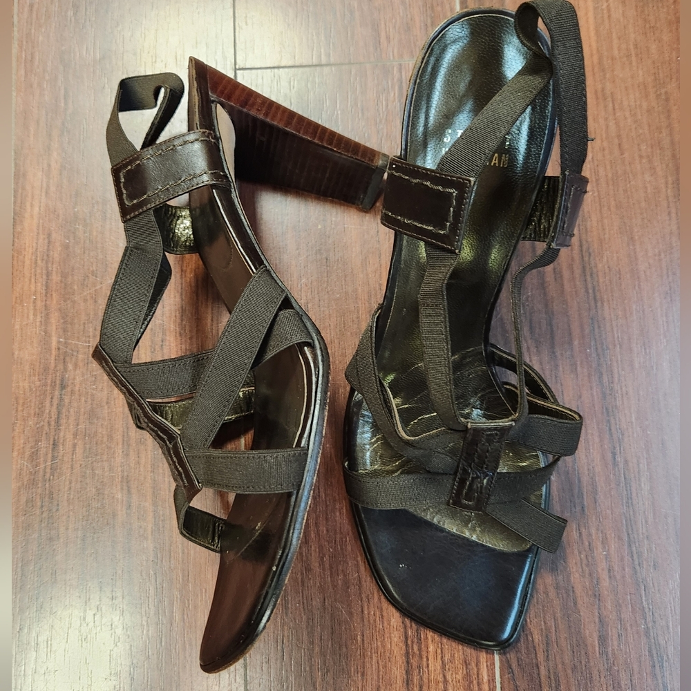 Stuart Weitzman size 10 brown slingback high heeled sandals